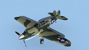 Curtiss P-40F Warhawk V08 USAAF 3D model