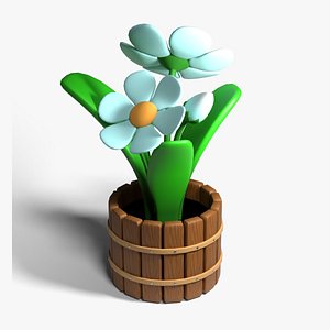 Cartoon Flower Pot 3D model