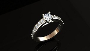 3D diamond ring