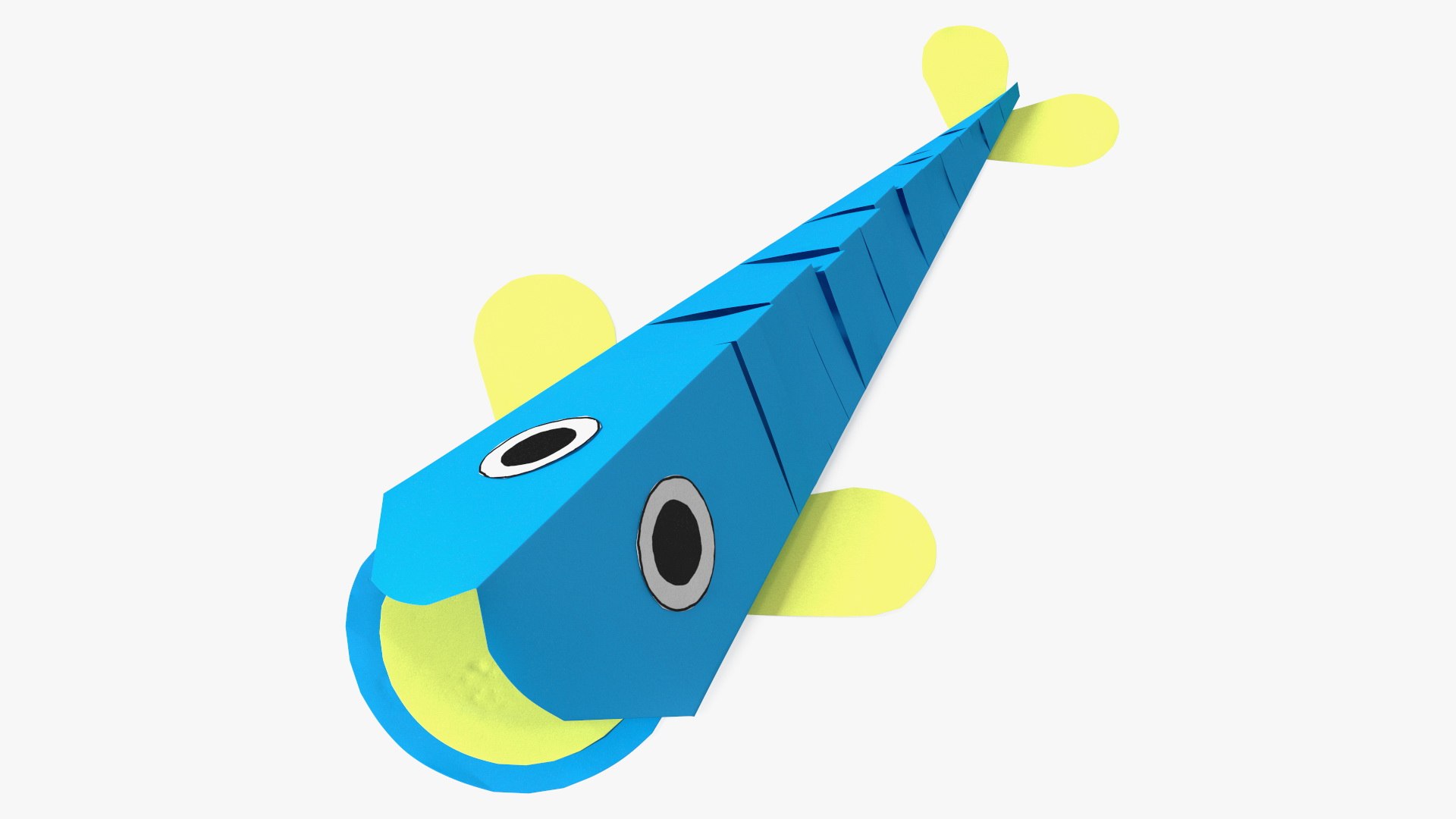 Craft Paper Toy Fish 3D model preview