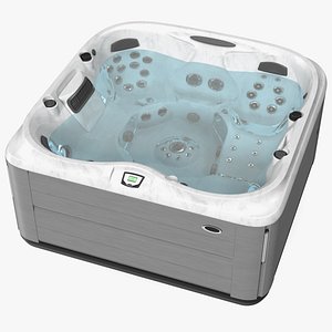 3D Large Hot Tub with Water model
