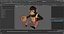 Windup Monkey Toy with Cymbals Striped Red Fur for Maya