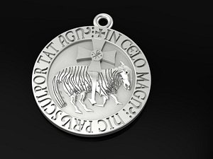 3D pendant Lamb of Cluny medal two options