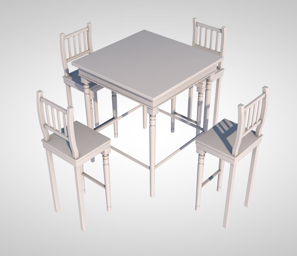 bistro armchair table 3D