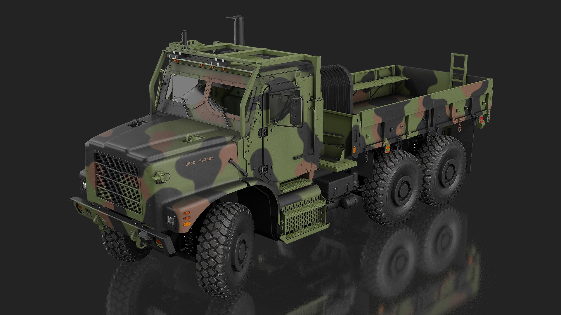 Medium Tactical Vehicle 6x6 Rigged 3D model preview
