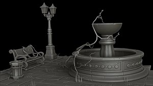 Stylized park 3D model