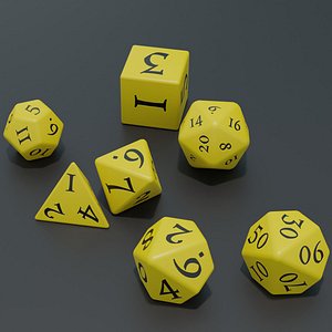RPG dice asset Yellow