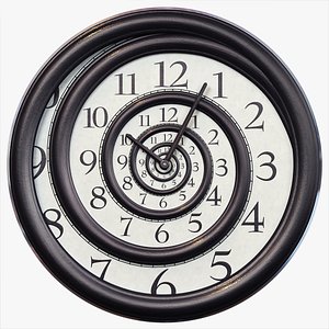 3d model hypnotic spiral wall clock
