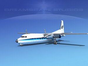 3d model fairchild f-27 fokker