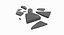 broken glass pieces 3D model