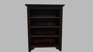 3D model oak carved bookcases ar