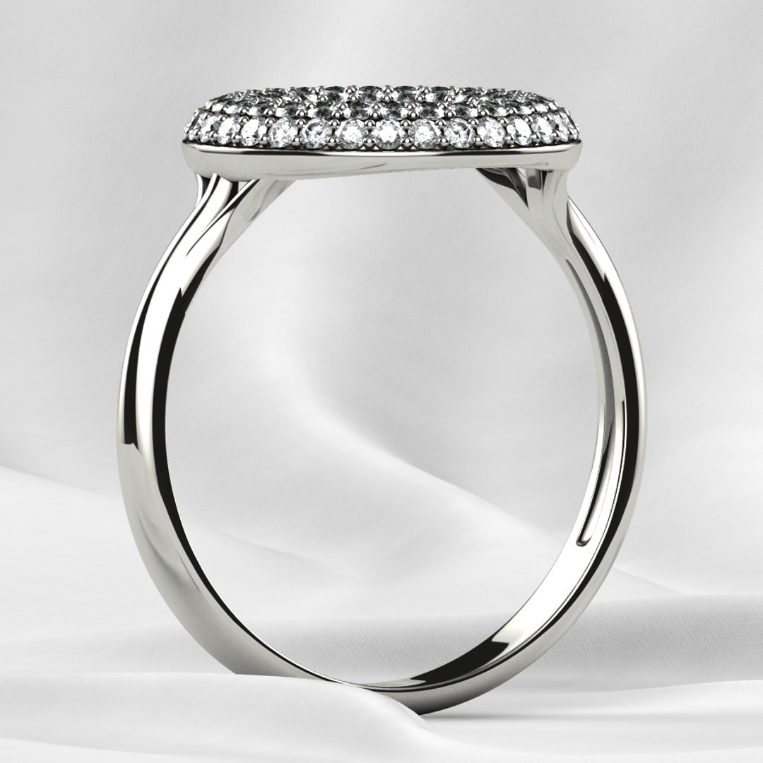 3D 100 Gems Circle Pave Fashion Gold Ring model - TurboSquid 1799394