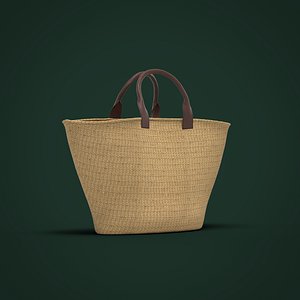 3D Women handbag straw bag Clo3d Marvelous Designer model