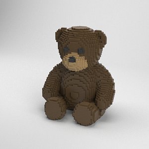 voxel teddy bear 3D model