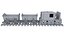 Bergbau-Lokomotive mit Minecart auf Eisenbahnstrecke
