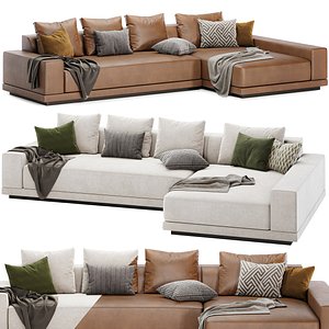 3D Cortona Sofa Chaise Sectional model
