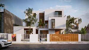 Modern style villa high-end fashion self-built home stay hotel building holiday villa 3D