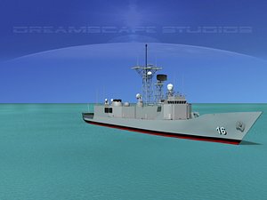 perry class frigate 3d model