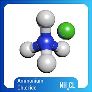 Ammonium Chloride 3D model NH4Cl