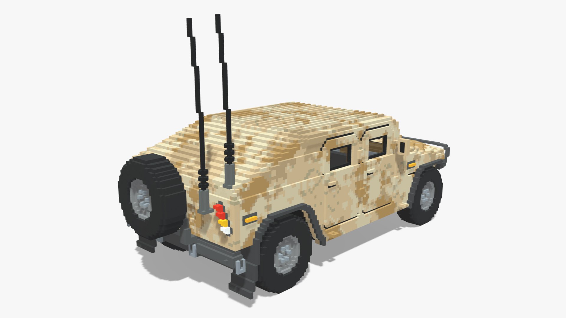 3D Voxel Military Humvee - TurboSquid 2309802