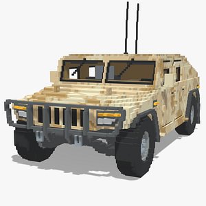 3D Voxel Military Humvee