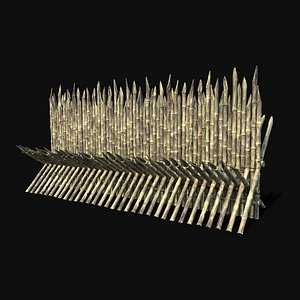 3D BAMBOO PALISADE WALLS FENCE SURVIVAL FORT GUARD CONSTRUCTION AAA