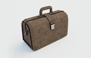 3D Brown leather bag
