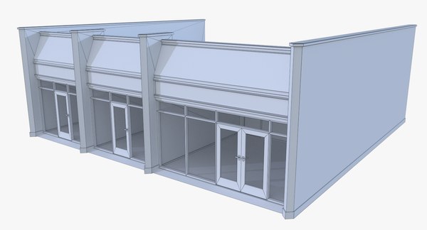 인테리어가 가득한 Strip mall store unit collection 3D 모델 - TurboSquid 1086542