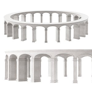 Classical Circular Marble Colonnade with Grand Columns model