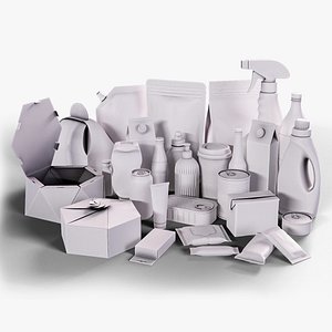 50 Food Package BASE MESH 3D model