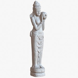 3D bali statue woman 1m