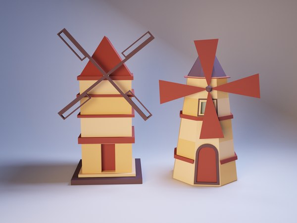 moinho de vento medieval dos desenhos animados Modelo 3D