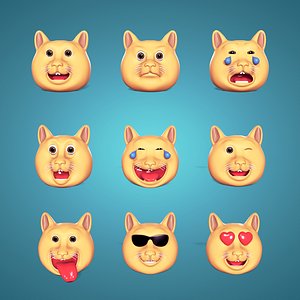 cat emoji icon 3D model
