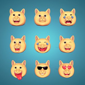 Cat Smiley - Emoji - Icon - Emoticon Head Pack