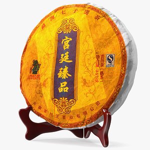 3D Pu er Fermented Tea on Stand