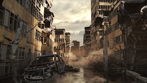 Destroyed City 3D model