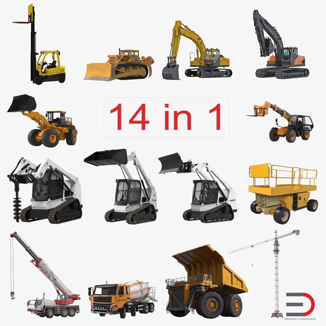 Industrial Rigged Vehicles Collection 3D Models 3D model preview