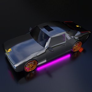 low poly sport car model 3D model