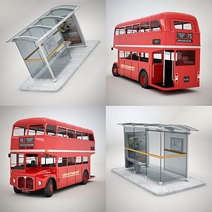 bus stop routemaster 3d model