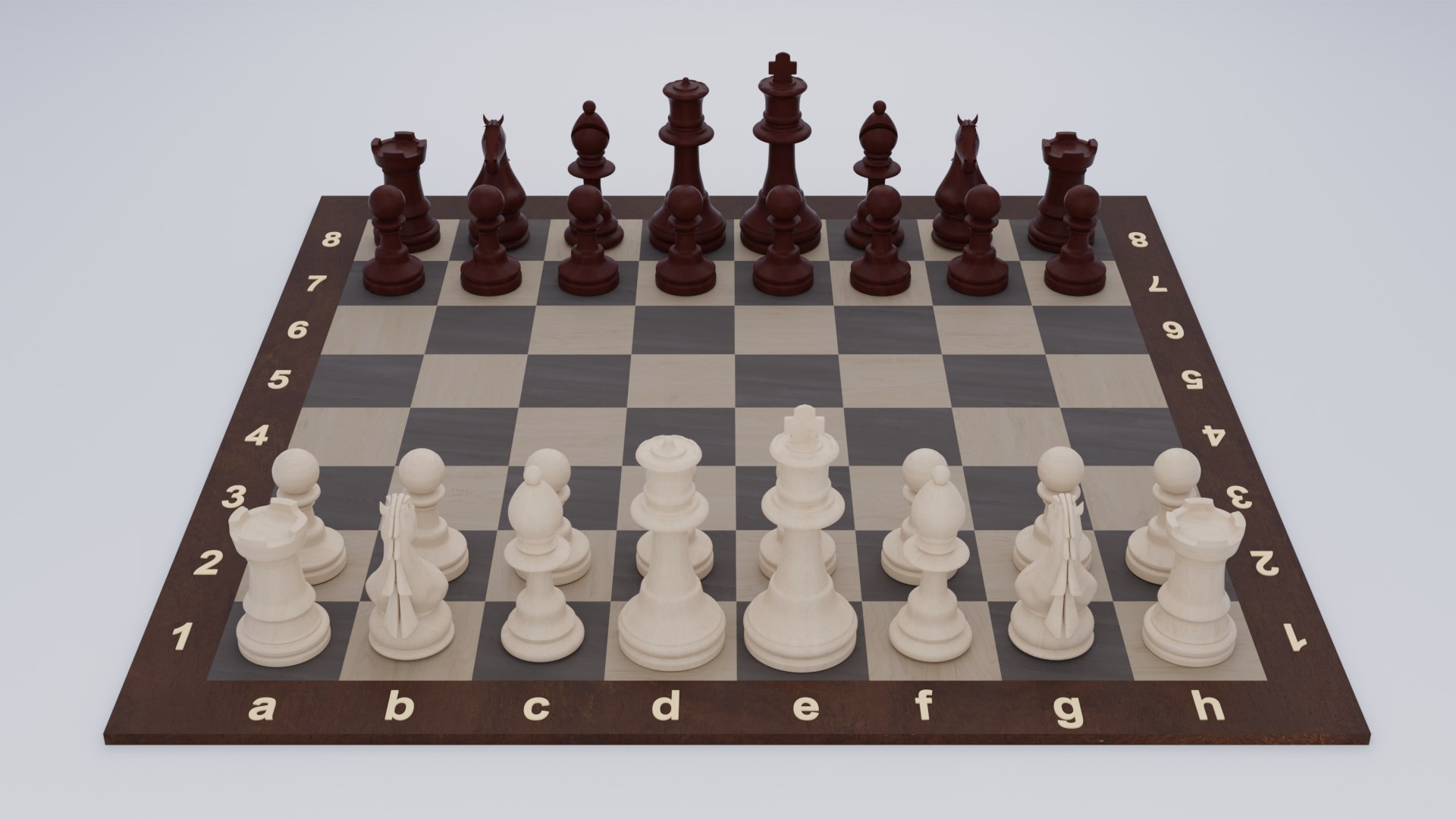 Wooden Chess Set Model - TurboSquid 2097646
