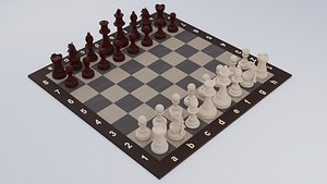 Wooden Chess Set model