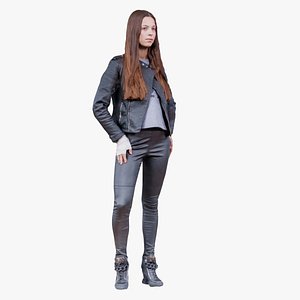 Leather Outfit Woman Remastered 3D model