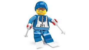 Lego Skier - Rigged Minifigure - 8684-12