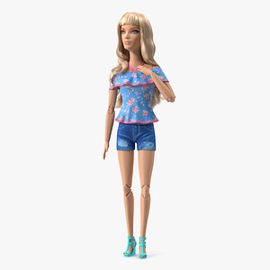 3D Barbie Doll Jeans Style model