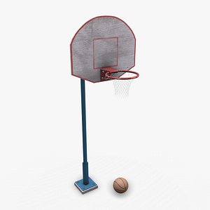 Old Basketball Hoop Low-poly PBR 3D model