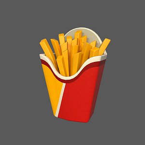 3D Cartoon French Fries