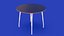 Modern Round Table 3D Model  Sleek Metal Legs  Wooden Top 3D