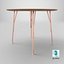 Modern Round Table 3D Model  Sleek Metal Legs  Wooden Top 3D