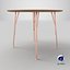 Modern Round Table 3D Model  Sleek Metal Legs  Wooden Top 3D