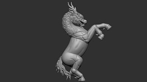 3D model Chinese Dragon Horse